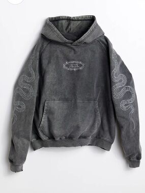NWT Creek Rat Vintage Faded Snake Hoodie, Size L